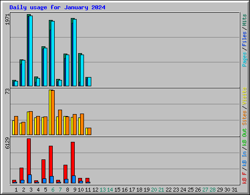 Daily usage for January 2024