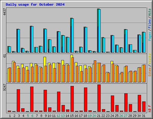 Daily usage for October 2024