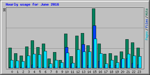 Hourly usage for June 2016