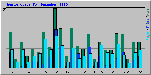 Hourly usage for December 2016