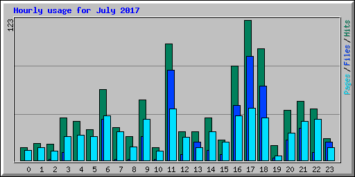 Hourly usage for July 2017