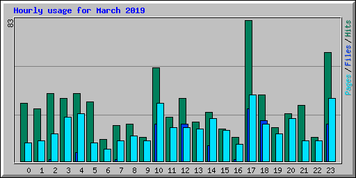 Hourly usage for March 2019