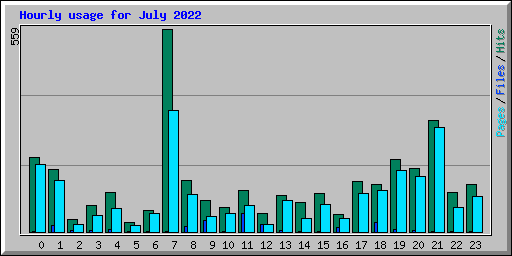 Hourly usage for July 2022