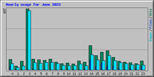 Hourly usage for June 2023