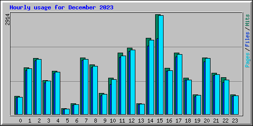 Hourly usage for December 2023